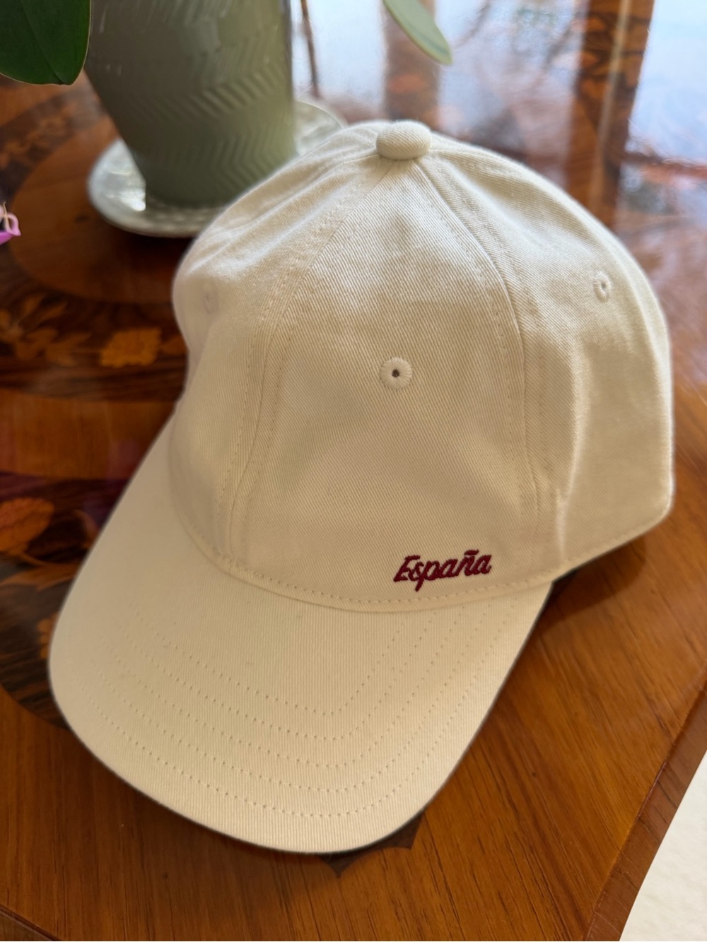 adidas Cream Baseball Hat with Red 'RFEF' Trim